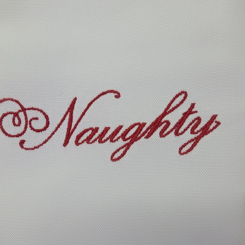 Martha Stewart Collection Christmas Naughty Nice Embroidered Hand Towels Set